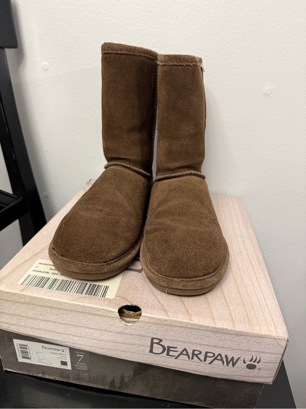BearPaw Women's Tall Suede Boots in Chestnut